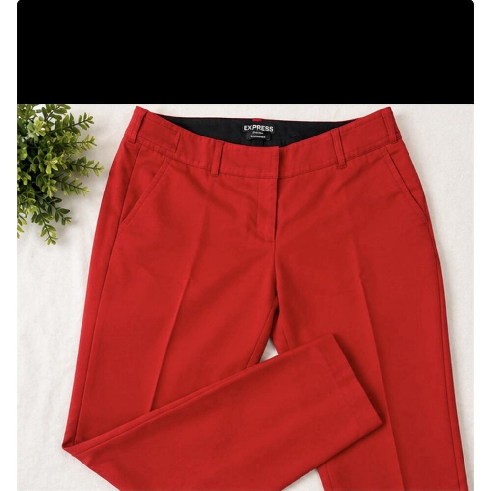 Express Columnist Womens 8R Red Dress Pants Career Stretch Slim Ankle Work